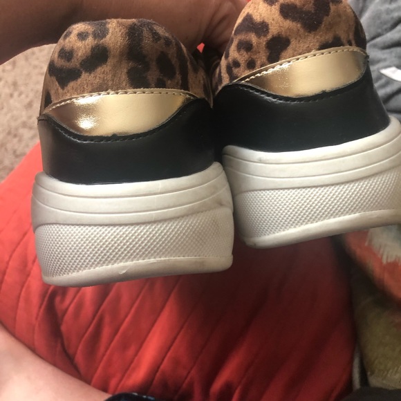 Leopard & Faux Leather Sneakers - Picture 4 of 6